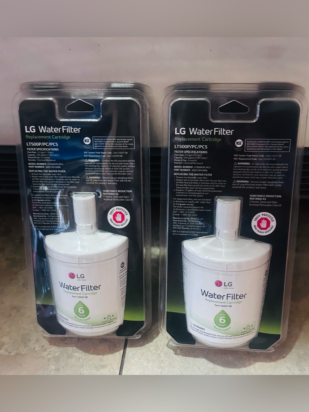 LG White Refrigerator Water Filter Cartridges - Twin Pack